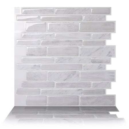 Tic Tac Tiles - Premium Anti Mold Peel and Stick Wall Tile Backsplash in Polito