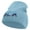 Lt Blue, variant on Aqua Sea Embroidered 8 inch Acrylic Short beanie - Lt Blue OSFM