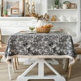 thumbnail image 1 of Nvzi Mantel de tela retro para el hogar, rectangular, geométrico, para mesa de té, barra larga, para mesa de comedor, mantel estampado (negro, 300 x 140 cm), 1 of 4