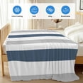 thumbnail image 4 of Blue Gray Striped Cooling Blanket, Lightweight Breathable Summer Throw Blanket with Double Sided Cold Effect, Farmhouse Stripe Art Picnic Beach Blankets Bed Sheet for Hot Sleepers 50"x60", 4 of 8