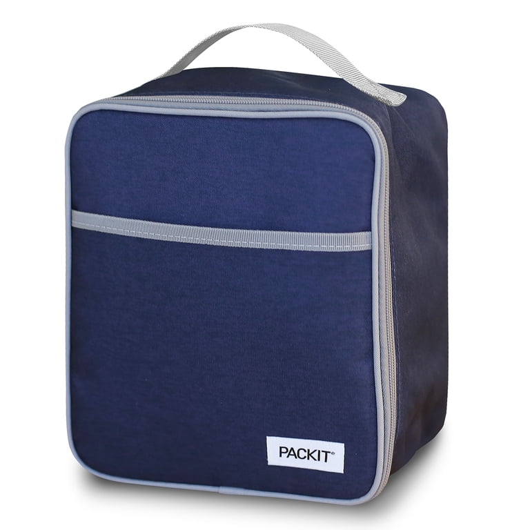 PackIt Freezable Upright Lunch Box, Large, Dusty Navy & Gray photo 6