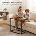 thumbnail image 6 of C Shaped End Sofa Table, TV Tray Couch  Side Table for Living Room, Bedroom, With widened tabletop,27"(H) x 21.1"(W) x 11.4"(D), Brown, 6 of 12