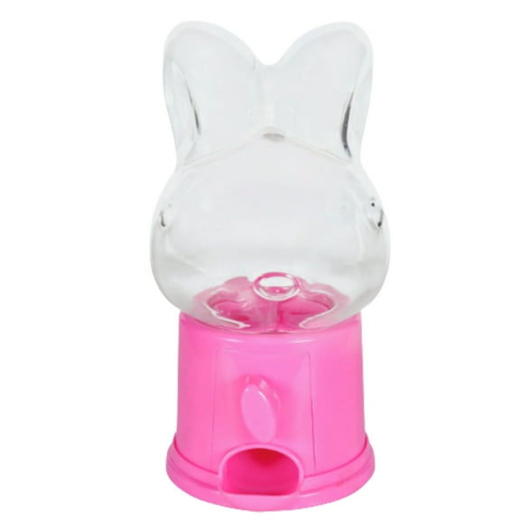 Easter Themed Candy Dispenser, 5.875in. Easter Bunny with Pink Base Mini Gumball Machine Candies Chocolates Container Kids Birthday Party Gourmet Favor Decor Gift Toy Set of 1 & CUSTOM Storage Carrier