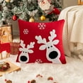thumbnail image 4 of Decoraciones navideñas, adornos navideños, funda de almohada navideña bordada de algodón de 18 x 18 pulgadas para decoración de invierno, camas, sofás, cojines, autos, ilumina ambientes festivos, fund, 4 of 6