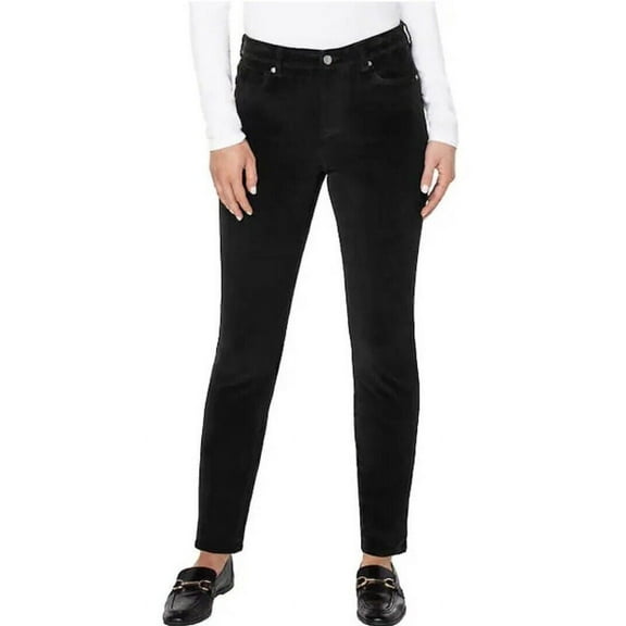 Well Worn Women’s High Rise Soft Corduroy Skinny Jean, Black 16/36