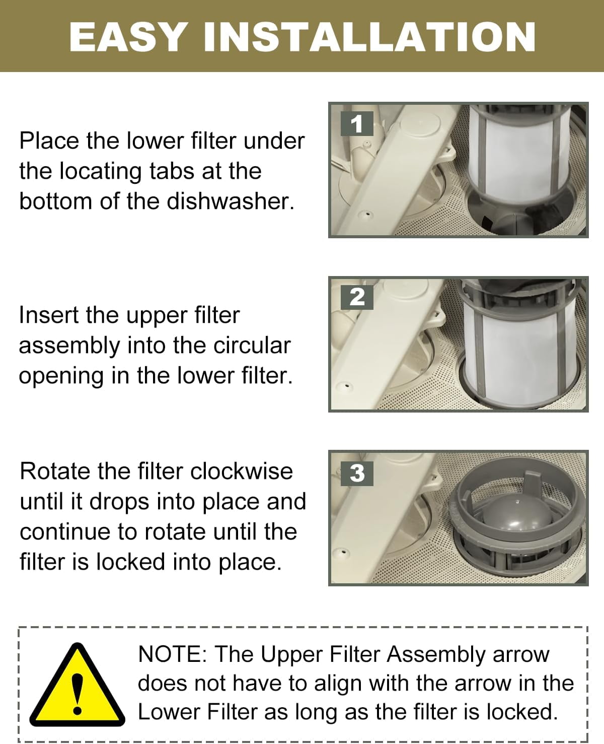 【Upgraded】W10872845 Dishwasher Pump Filter Cup (New Upgrade) Compatible with 8579307 AP6030094 W10056425 W10056426 Fit for Whirlpool Kenmore Amana,1 Pack