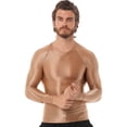 thumbnail image 1 of Jhaoyu Men's Glossy Long Sleeve Compression Shirts Athletic Workout Sports Rash Guard Undershirt Coffee L, 1 of 6