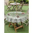 thumbnail image 4 of Outdoor Tablecloths with Umbrella Hole & Zipper, Vintage Sage Green Round Tablecloths 60 Inch, Farmhouse Florals Leaf Coastal Sweet Home Waterproof Table Cloth, Patio/Pool/Picnic Table Covers, 4 of 8