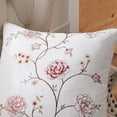 thumbnail image 2 of Home Soft Things Embroidery Canvas Throw Pillow Cover Pillow Case 2 Piece Set - Spring Flower - Burgundy - 26" x 26" EURO, 2 of 3