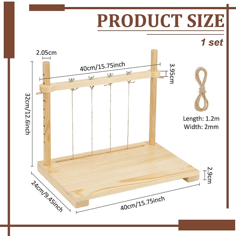 Pine Wood Bookbinding Tool with Hemp Rope Bookbinding Supplies BurlyWood Finished Product: 40x24x32cm for DIY