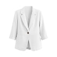 thumbnail image 6 of LPZOOGU 2026 Summer Women’s Linen Blazer Jacket - Lightweight Breathable 3/4 Sleeve One Button Business Casual Suit Jackets, 6 of 7