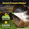 thumbnail image 2 of Hidrolavadora eléctrica EVEAGE, 4200 PSI, 2.8 GPM, con cañón de espuma de 1000 ml y 3 boquillas de presión, para limpieza de autos, cercas, entradas de vehículos, casas y patios., 2 of 5
