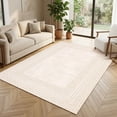 thumbnail image 4 of GlowSol 5x7 Washable Area Rug, Beige Geometric Non Slip Living Room Rug, Soft Low Pile Indoor Carpet for Bedroom Dining Room, 4 of 10