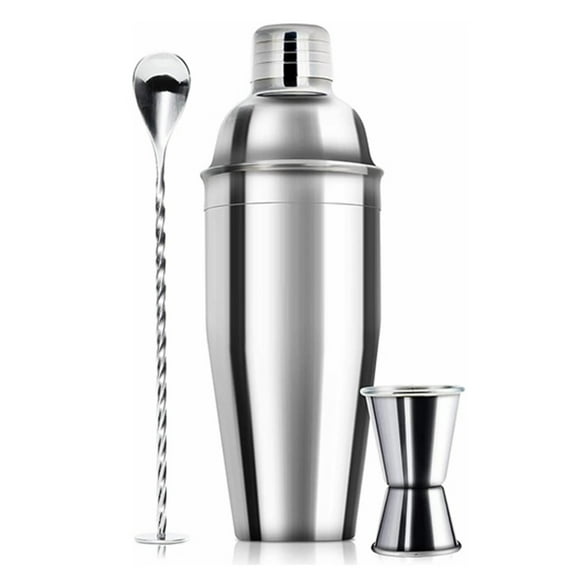 JoooDeee 24oz Cocktail Shaker Set - Professional Margarita Mixer with Measuring Jigger & Mixing Spoon - Stainless Steel Bar Tools Kit with Built-in Bartender Strainer