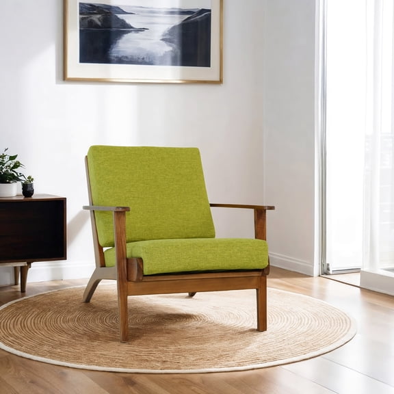 Solid Wood Linen Chair In With Soft Cushion And Legs Lounge , Offering Comfortable Supportive Seating High Foam