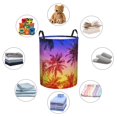 thumbnail image 4 of Fotbe Palm Trees at Sunset Cesto de Ropa con Asas, Cesto Impermeable de Gran Capacidad, Bolsa de Lavado para Dormitorio, Cesto de Ropa con Ruedas y Asas-Medium, 4 of 6