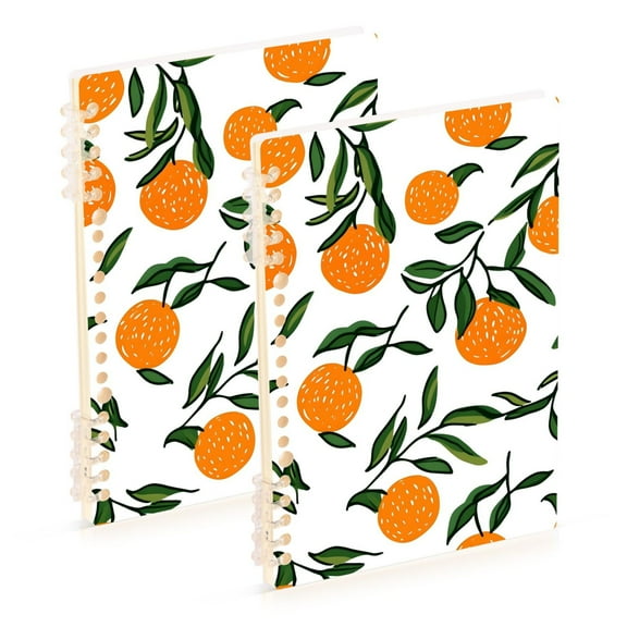 joogoo Spiral Journal Notebook Orange Fruits College Ruled Notebooks 8.3" x 5.7" 2 PCs