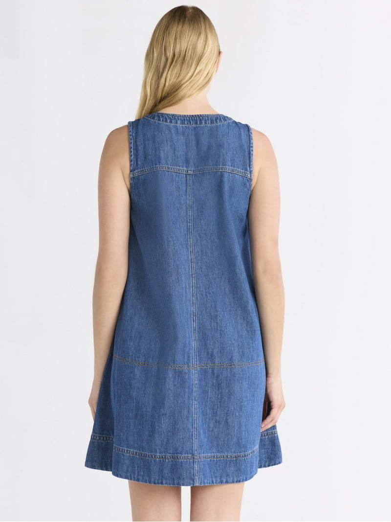 Free Assembly Women's and Women's Plus Sleeveless Denim A Line Mini Dress,  Sizes XS-4X