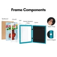 thumbnail image 5 of Americanflat 10x12.5 Kids Art Frame with 8.5x11 Mat Holds 100 Art Pieces Magnetic Letter Size Display - Aquamarine, 5 of 8