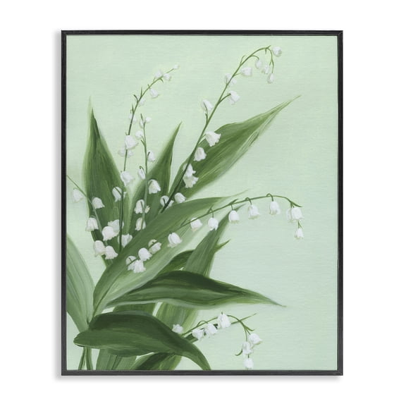 Stupell Industries Transitional Verdant Lily Of Valley Black Framed Giclee Art, 11 x 14, by Grace Popp