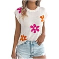 thumbnail image 2 of Roncen Women's Cap Sleeve Sweater Vest Crew Neck Sleeveless Casual Knit Tops 2026 Summer Clothes, 2 of 8