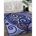thumbnail image 2 of Ahgly Company Indoor Round Patterned Crocus Purple Area Rugs, 7' Round, 2 of 6