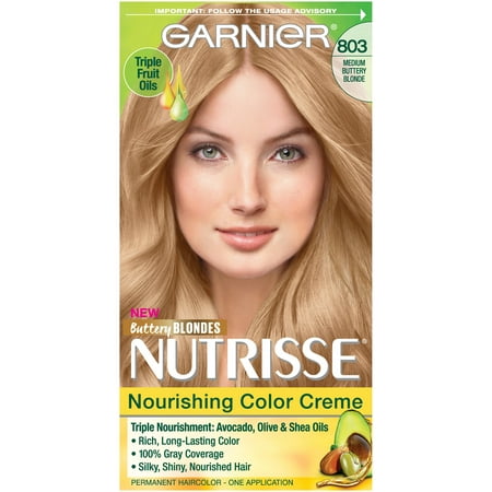 Garnier Nutrisse Nourishing Color Creme, 803 Medium Buttery Blonde, 1 ...