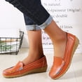 thumbnail image 2 of ZTTD Slip On Women Comfort Walking Flat Loafers Casual Shoes Driving Loafers Walking Shoes for Women Orange, 2 of 6