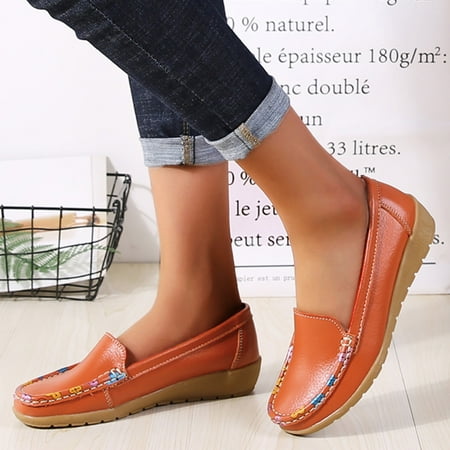 

Cathalem Slip On Women Comfort Walking Flat Loafers Casual Shoes Driving Loafers Walking Shoes For Women Women Sandals Offer Orange 7