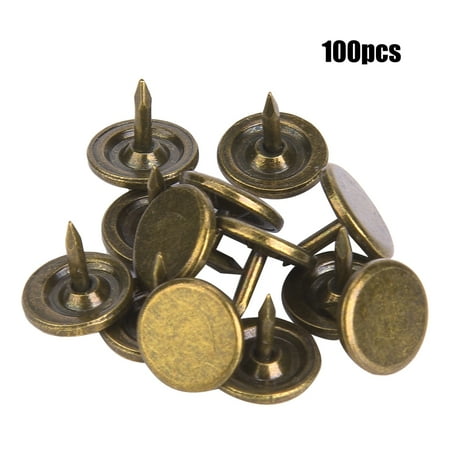 

100Pcs Upholstery Nail Flat Head Cyan Bronze Iron Decorative Pin Sofa Furniture Accessories9 x 8mm