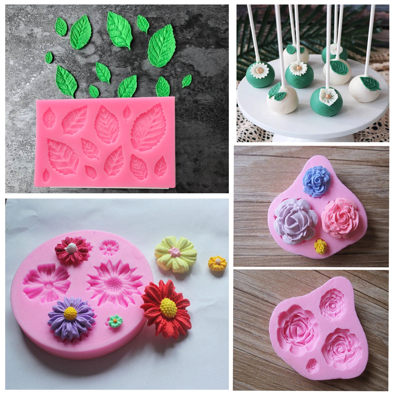 Mini Flower Silicone Cake Fondant Resin Molds Roses Flower Mold Daisy Flower  Molds Small Flower Molds Jewelry Art Tools JEF
