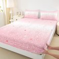 thumbnail image 4 of jejeloiu Pink Sparkling Star Pattern Full Size Sheets Kids,Dreamy Princess Style Bed Sheets For Girls,4 Pieces, 4 of 6