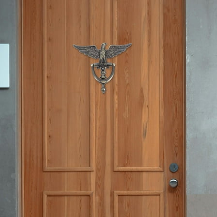 ELAYARD Eagle Head Zinc Alloy Door Knocker, Golden, Durable, Anti-Rust, Home Use