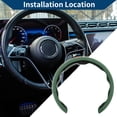 thumbnail image 3 of Funda para volante de cuero artificial PU, protector de volante de automóvil ABS, verde oscuro, 3 of 6
