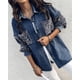 thumbnail image 2 of Chaqueta vaquera informal for mujer con lentejuelas en contraste, manga larga y diamantes de imitación., 2 of 7