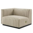 thumbnail image 4 of Modway Conjure Channel Tufted Upholstered Fabric Sofa in Black Beige, 4 of 10