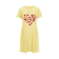 thumbnail image 5 of Camisón corto de talla grande para mujer, camisón de manga corta con estampado de pecho a la moda, camisón para mujer, 5 of 5