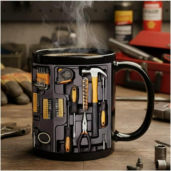 The Ultimate Mechanic's Toolbox Mug, Realistic Tool Details & Comfortable Handle,The Ultimate Mechanic's Box Mug, Creative Cool Toolboxes Set Cups for Husband Dad Friends, Gift(1PC)（XX）
