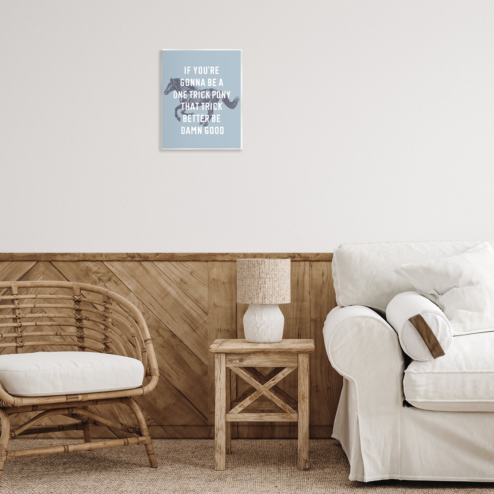 Stupell Industries One Trick Pony Phrase Animals Painting Unframed Art Print Wall Art, 11 x 14