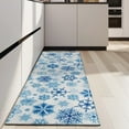 thumbnail image 4 of Blue Christmas Snowflake Pattern Kitchen Rug Mat,Kitchen Runner Rugs Non Skid Washable,Decorative Kitchen Floor Mats for Kitchen,Sink,Laundry,17"X47", 4 of 5