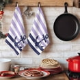 thumbnail image 6 of Anchor Purple Kitchen Towels Set of 1, Modern Navy Blue White Striped Nautical Absorbent Dish Towels for Kitchen, Microfiber Hand Towel, Quick Drying Tea Towel for Cleaning Decorative Dishcloths, 6 of 7
