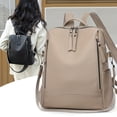 thumbnail image 2 of Women'S Simple PU Large-Capacity Solid Color Shoulder Bag, Casual Style Backpack with a College Vibe., 2 of 7
