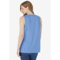 thumbnail image 2 of Woman Within Plus Size Smocked Henley Tank Top, 2 of 5