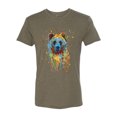 thumbnail image 2 of Bear Painting Splatter Abstract Art Animal Lover Mens Premium Tri Blend T-Shirt, Military Green, Medium, 2 of 3