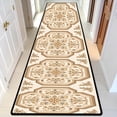 thumbnail image 2 of Beige Gold Octagonal Medallion Hallway Runner Rug, French Country Long Floor Mat, Non-Slip Washable Vintage Ornate Rug for Entryway Kitchen, 2 of 9