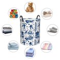 thumbnail image 4 of Balery Skiing Enthusiast Cesta de ropa redonda con asas, impermeable, independiente, para ropa, juguetes, dormitorio y familia-Medium, 4 of 6