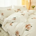 thumbnail image 2 of Move Over White Floral Duvet Cover Set King Ruffle Flowers Bedding Sets Ruffle Pattern Microfiber No Filling, 2 of 10