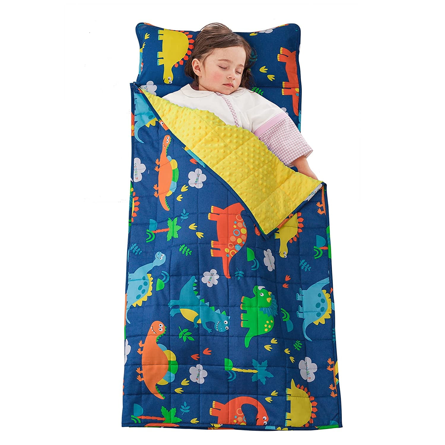 Sivio Toddler Nap Mat with Weighted Blanket and Pillow, Kid's Sleeping