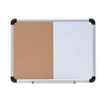 Universal UNV43742 24 in. x 18 in. Melamine Cork/Dry Erase Board - Tan/White Surface, Aluminum/Plastic Frame