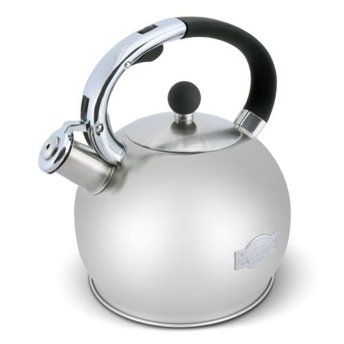 Stainless Steel Tea Kettle Stovetop Whistling Teakettle Teapot with Ergonomic Handle 2Liters 